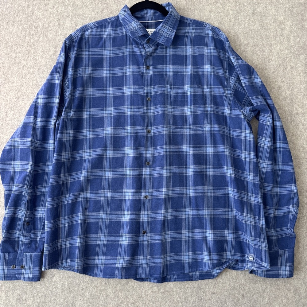 Peter Millar Crown Hang Glider Button Down Shirt Mens XL Blue Plaid Cotton